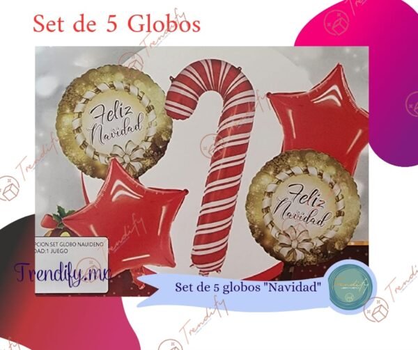 Set Globos Navidad / Baston