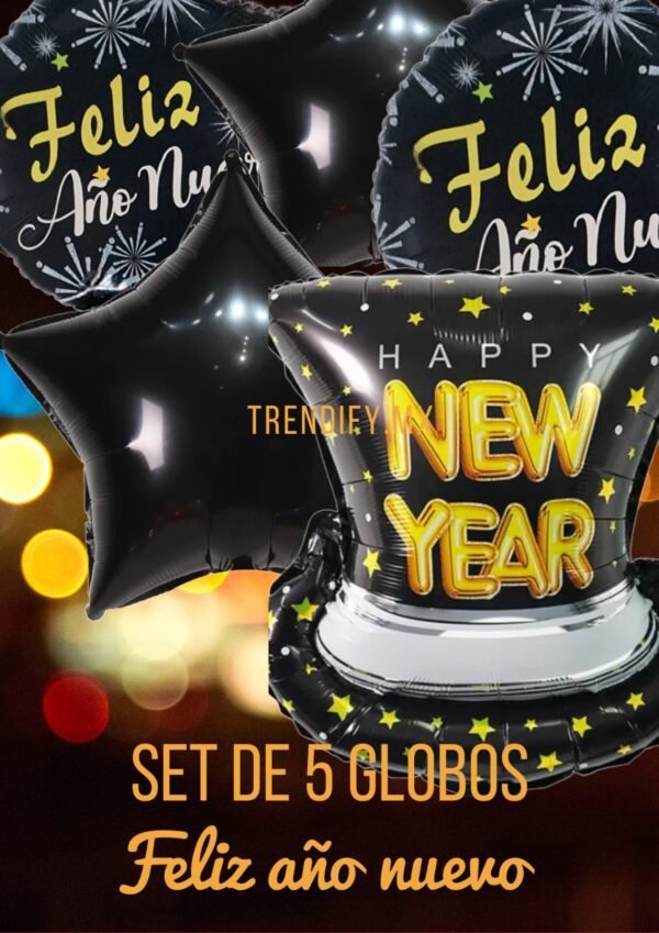 Set Globos Año Nuevo / Sombrero